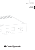 Cambridge Audio Azur 640H - Owners manual